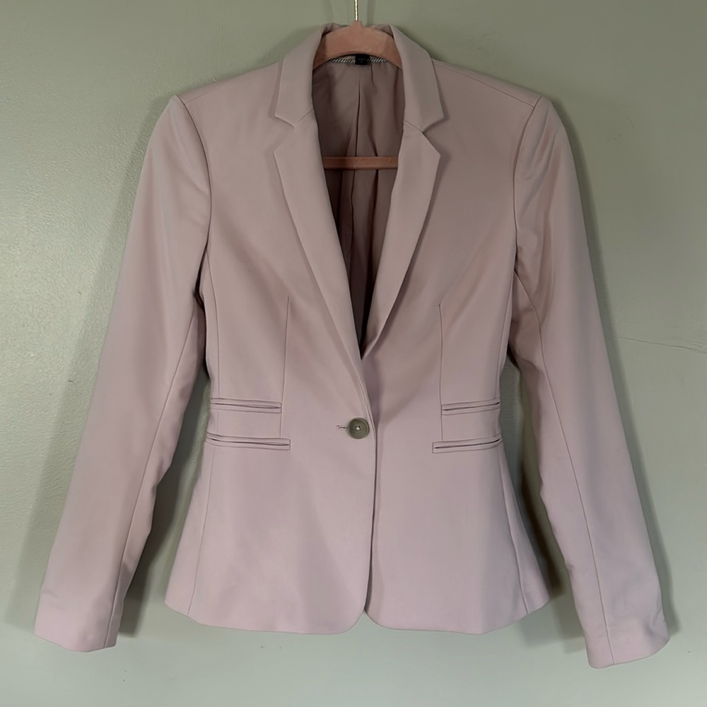 Express Notch Collar One Button Blazer - Pink - 0